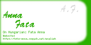 anna fata business card